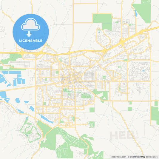 Empty vector map of Livermore, California, USA