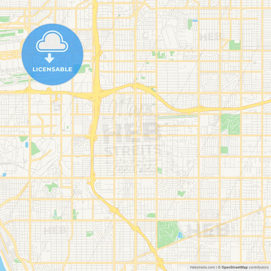 Empty vector map of Hawthorne, California, USA