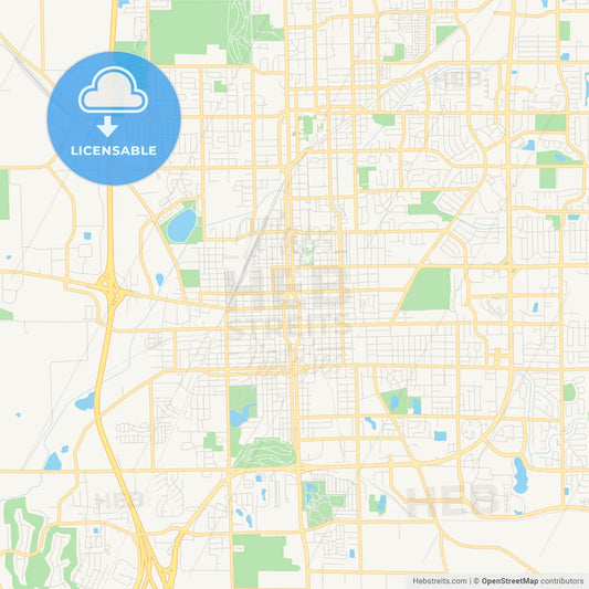 Empty vector map of Bloomington, Illinois, USA