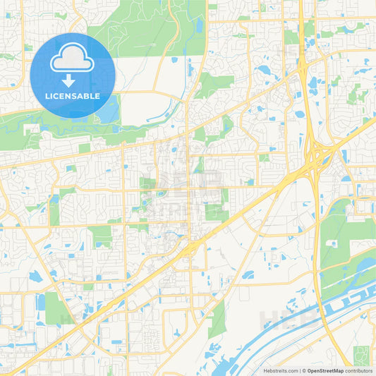 Empty vector map of Bolingbrook, Illinois, USA