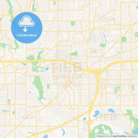 Empty vector map of North Richland Hills, Texas, USA
