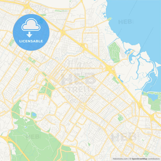 Empty vector map of Palo Alto, California, USA