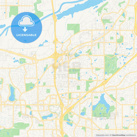 Empty vector map of Burnsville, Minnesota, USA
