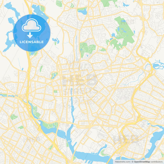 Empty vector map of Malden, Massachusetts, USA