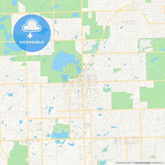 Empty vector map of Orland Park, Illinois, USA
