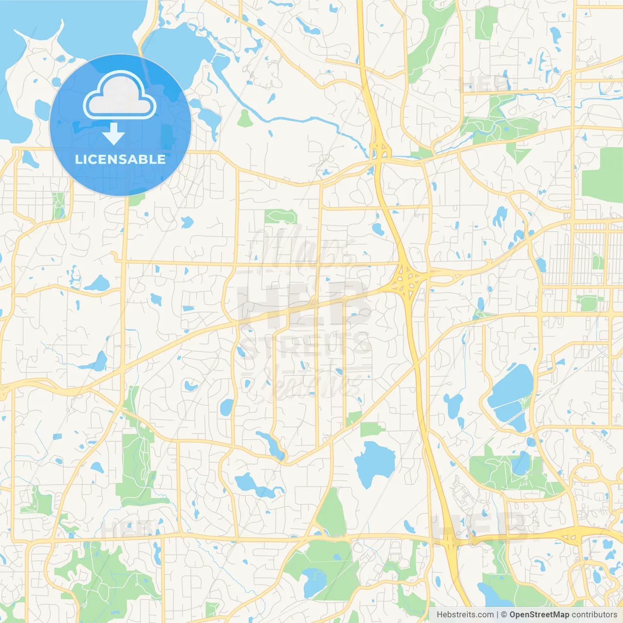 Empty vector map of Minnetonka, Minnesota, United States of America