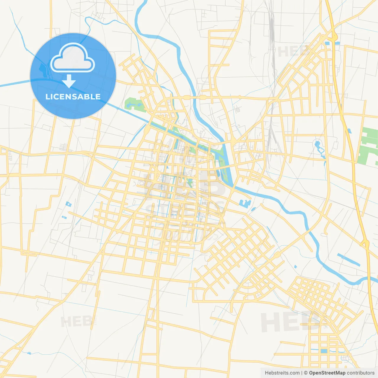 Printable street map of Fuyang, China