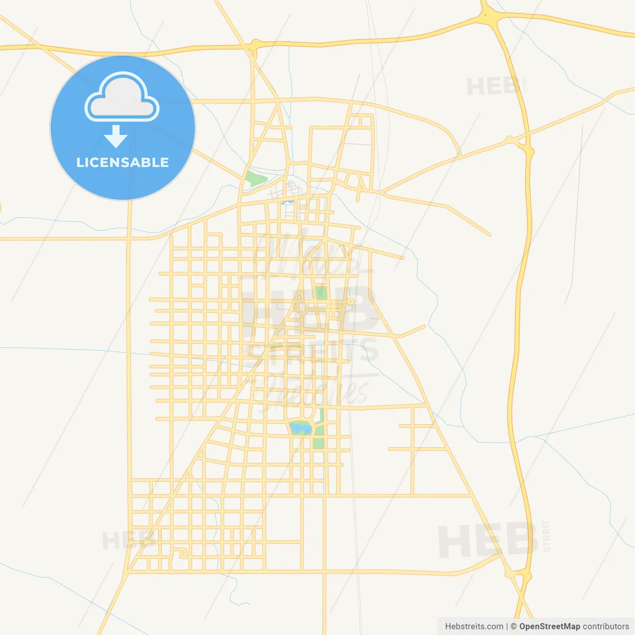 Printable street map of Bozhou, China