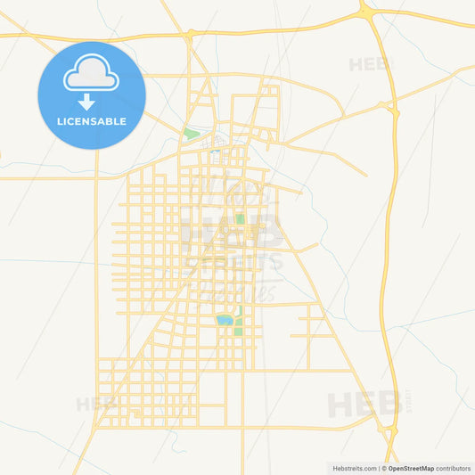 Printable street map of Bozhou, China