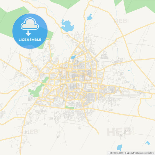 Printable street map of Aurangabad, India