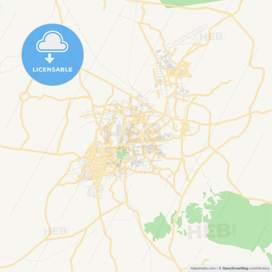Printable street map of Gwalior, India