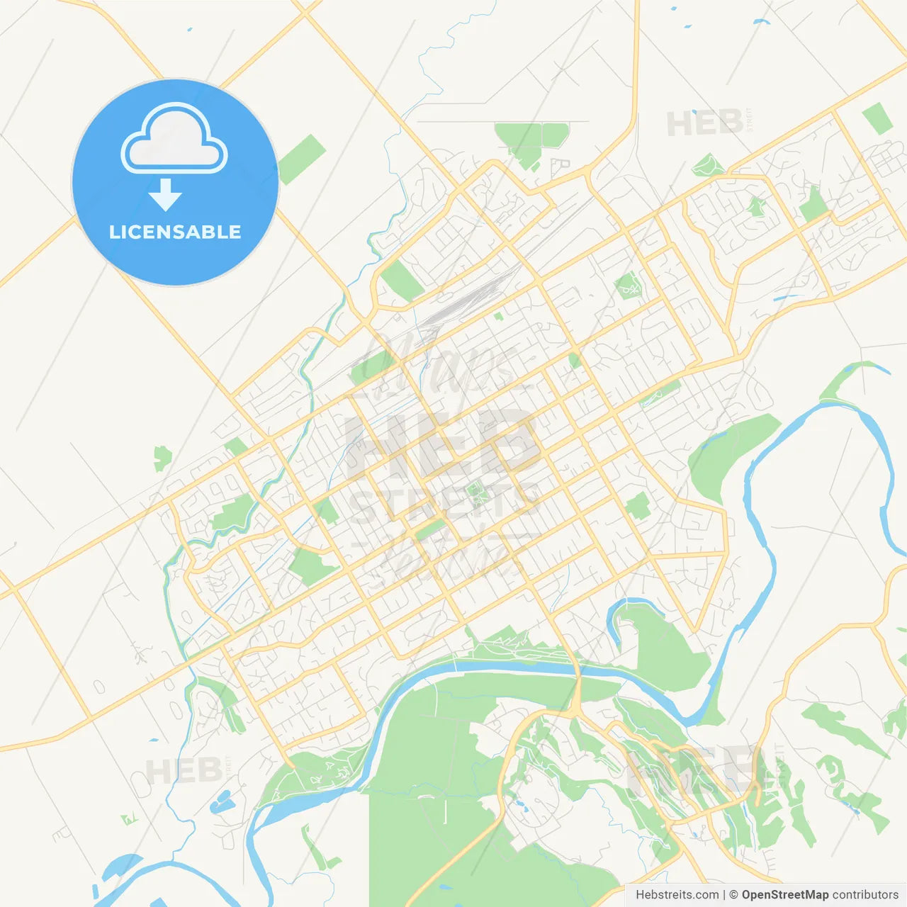 Printable street map of Palmerston North, New Zealand