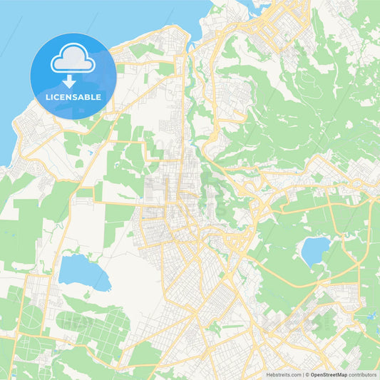 Printable street map of Beau Bassin-Rose Hill, Mauritius