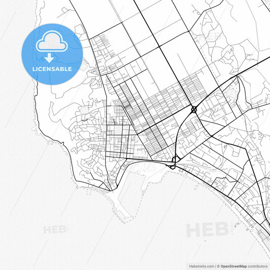 Vector PDF map of Durrës, Albania