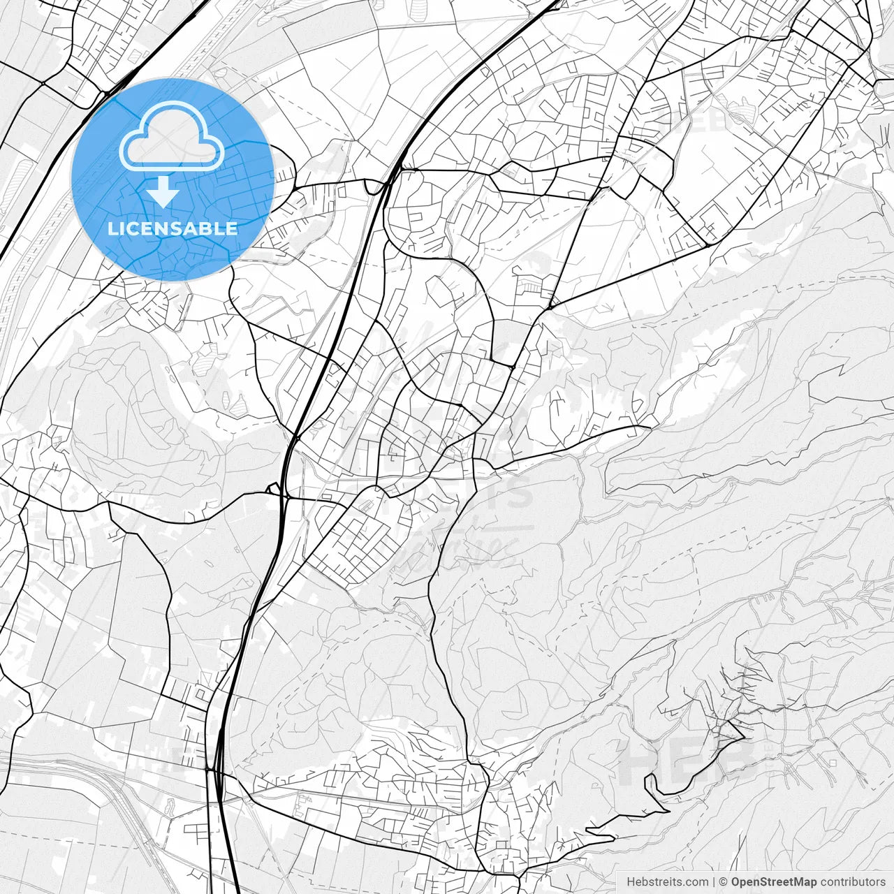 Vector PDF map of Götzis, Austria