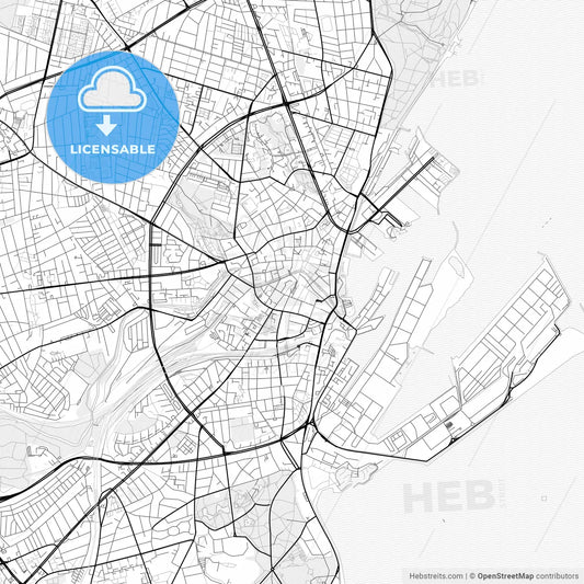 Vector PDF map of Aarhus, Denmark