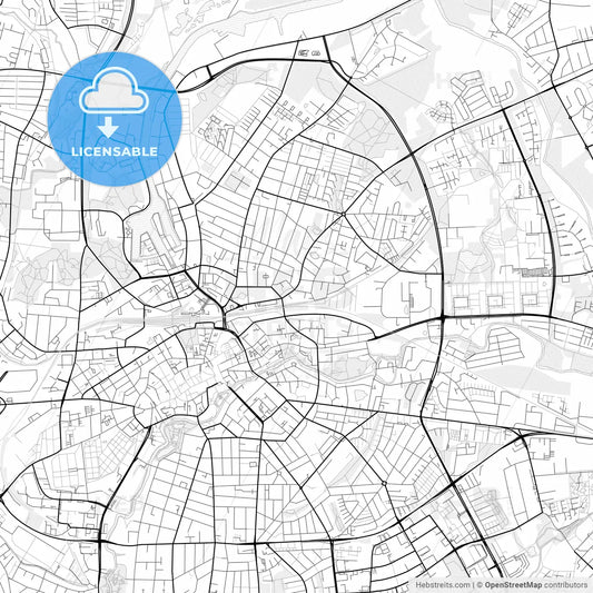 Vector PDF map of Odense, Denmark