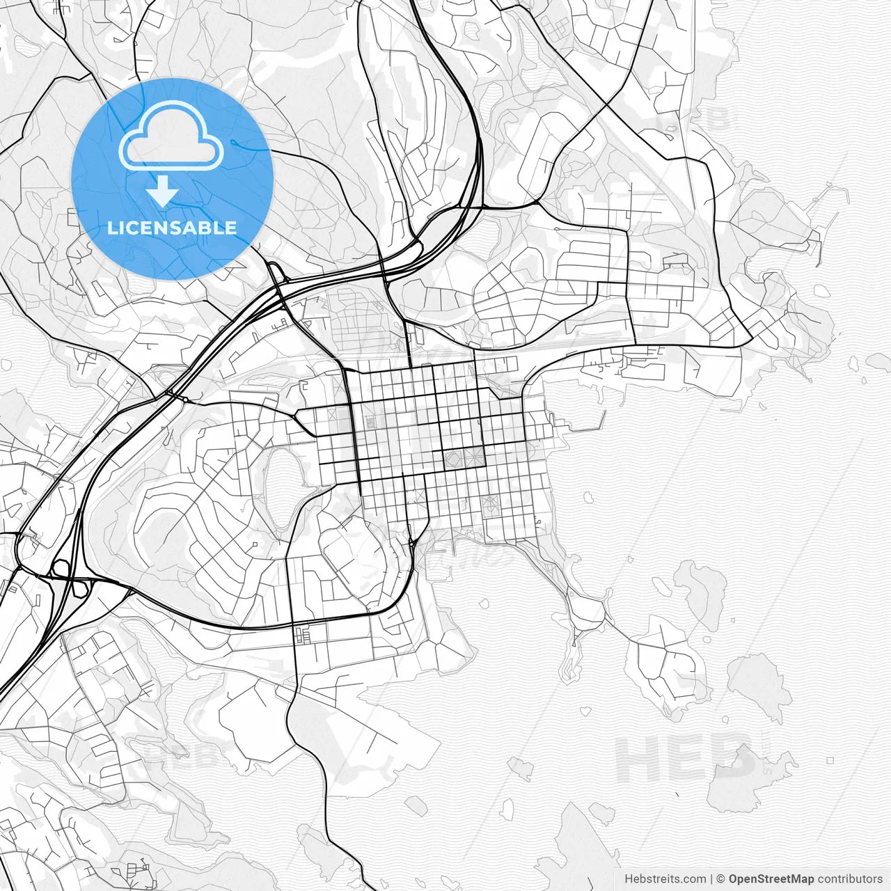Vector PDF map of Kuopio, Finland