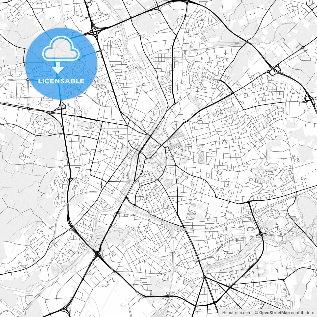 Vector PDF map of Le Mans, France