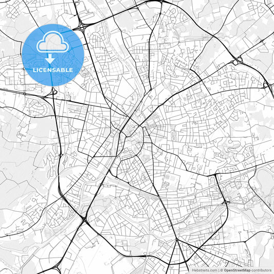 Vector PDF map of Le Mans, France