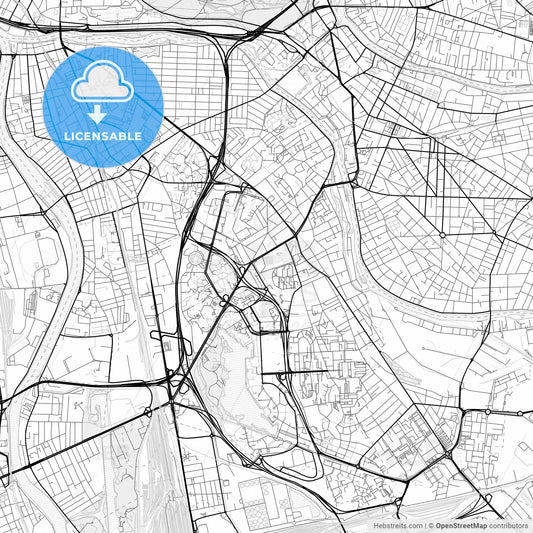 Vector PDF map of Créteil, France