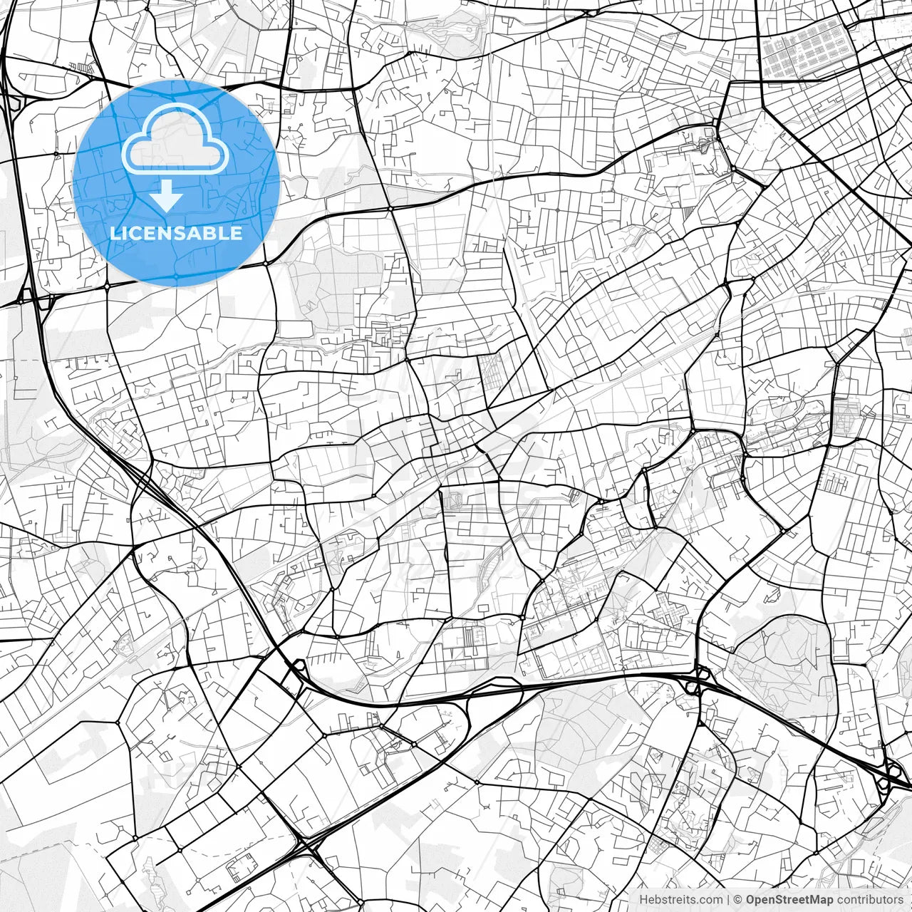 Vector PDF map of Pessac, France