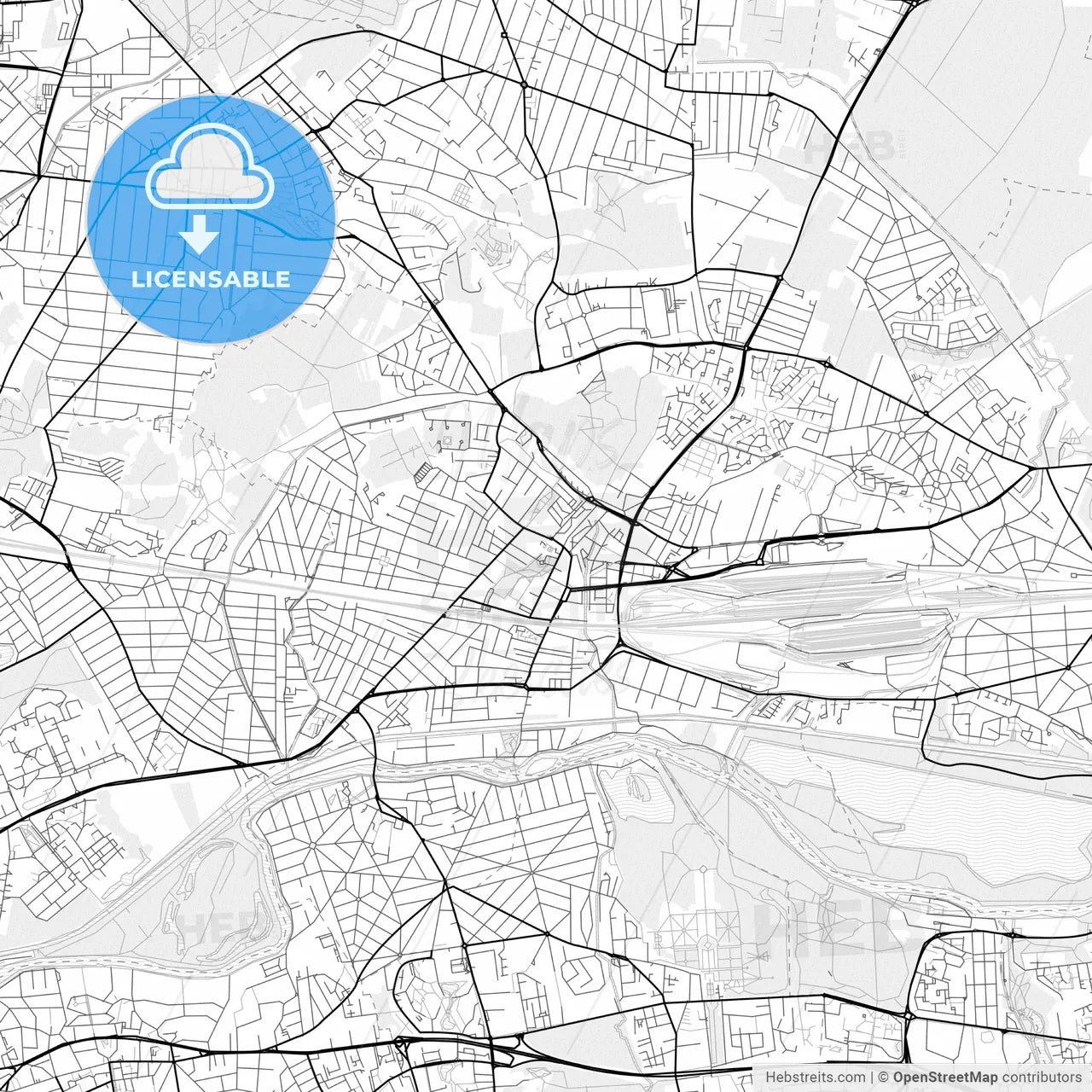 Vector PDF map of Chelles, France