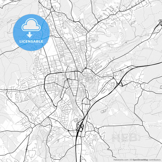 Vector PDF map of Belfort, France