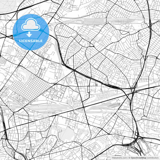 Vector PDF map of Bobigny, France