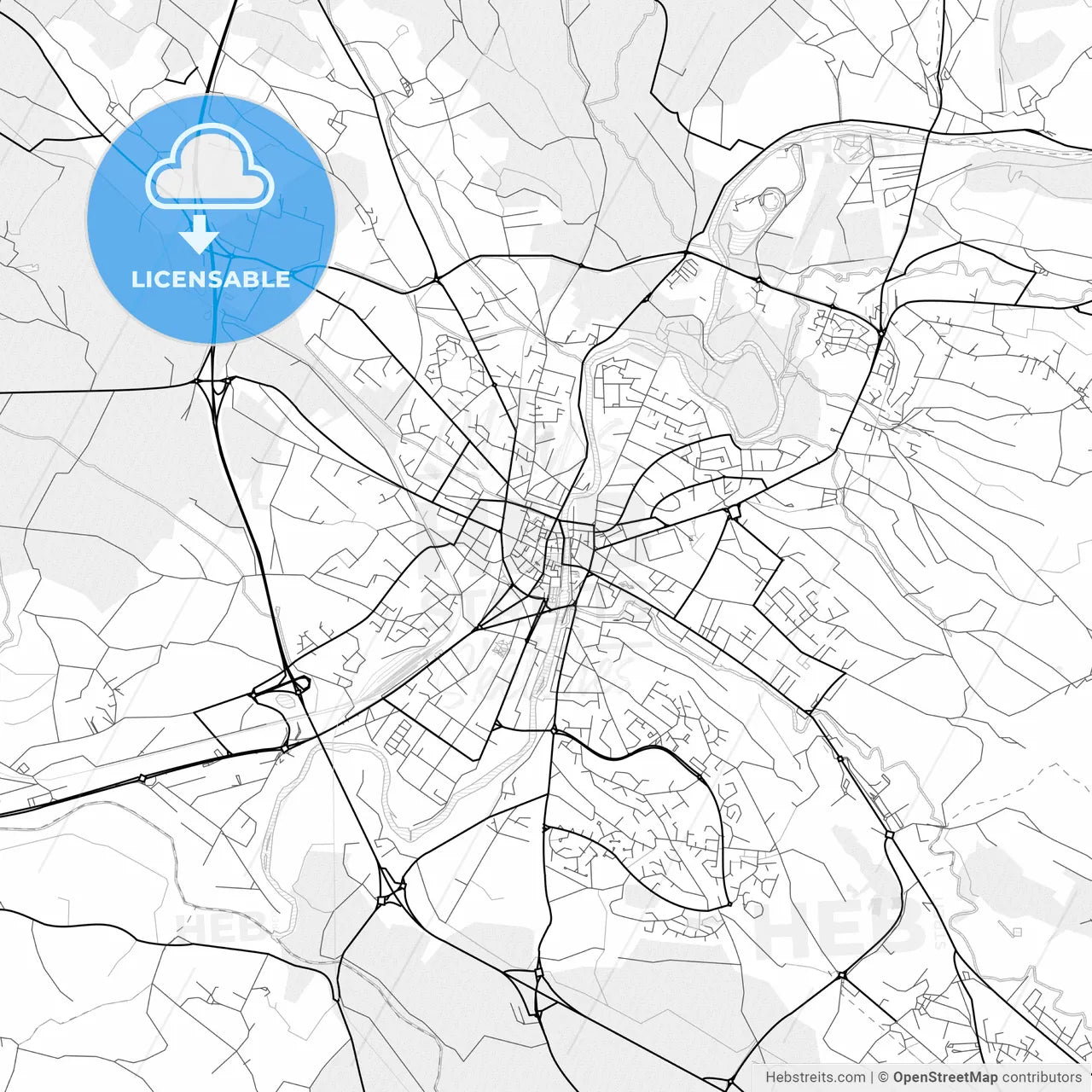 Vector PDF map of Castres, France