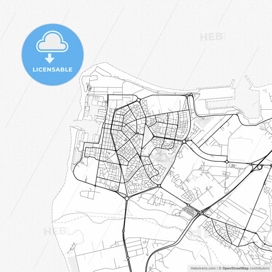 Vector PDF map of Le Port, France