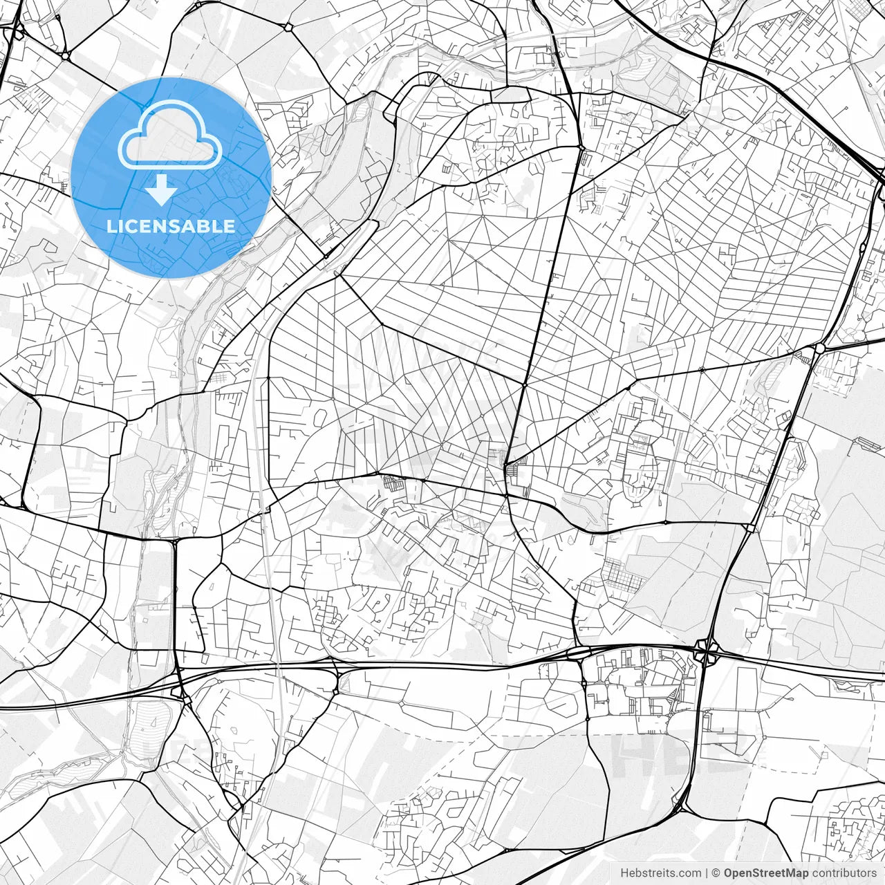 Vector PDF map of Sainte-Geneviève-des-Bois, France