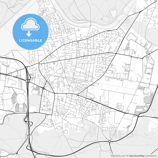 Vector PDF map of Meyzieu, France