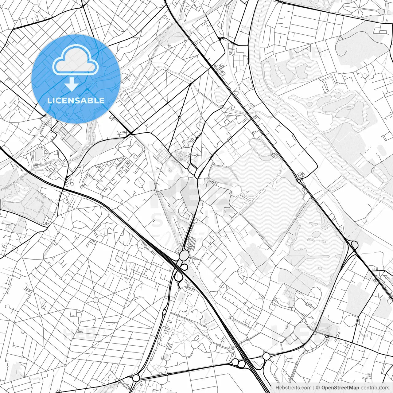 Vector PDF map of Viry-Châtillon, France