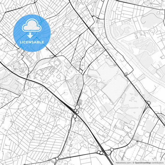 Vector PDF map of Viry-Châtillon, France