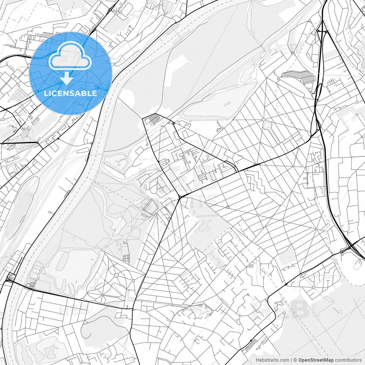 Vector PDF map of Vigneux-sur-Seine, France