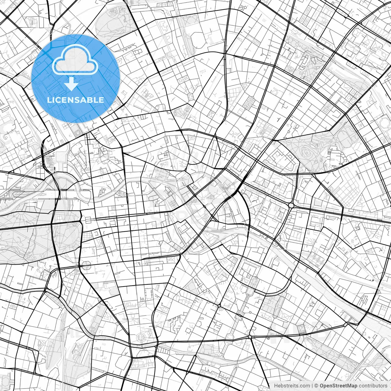 Vector PDF map of Berlin, Germany
