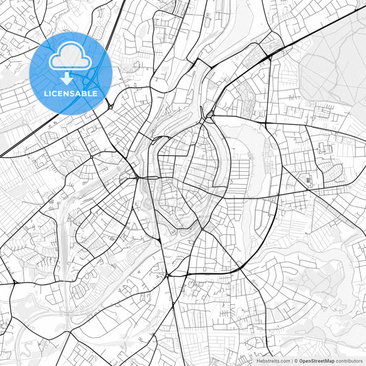 Vector PDF map of Lubeck, Germany