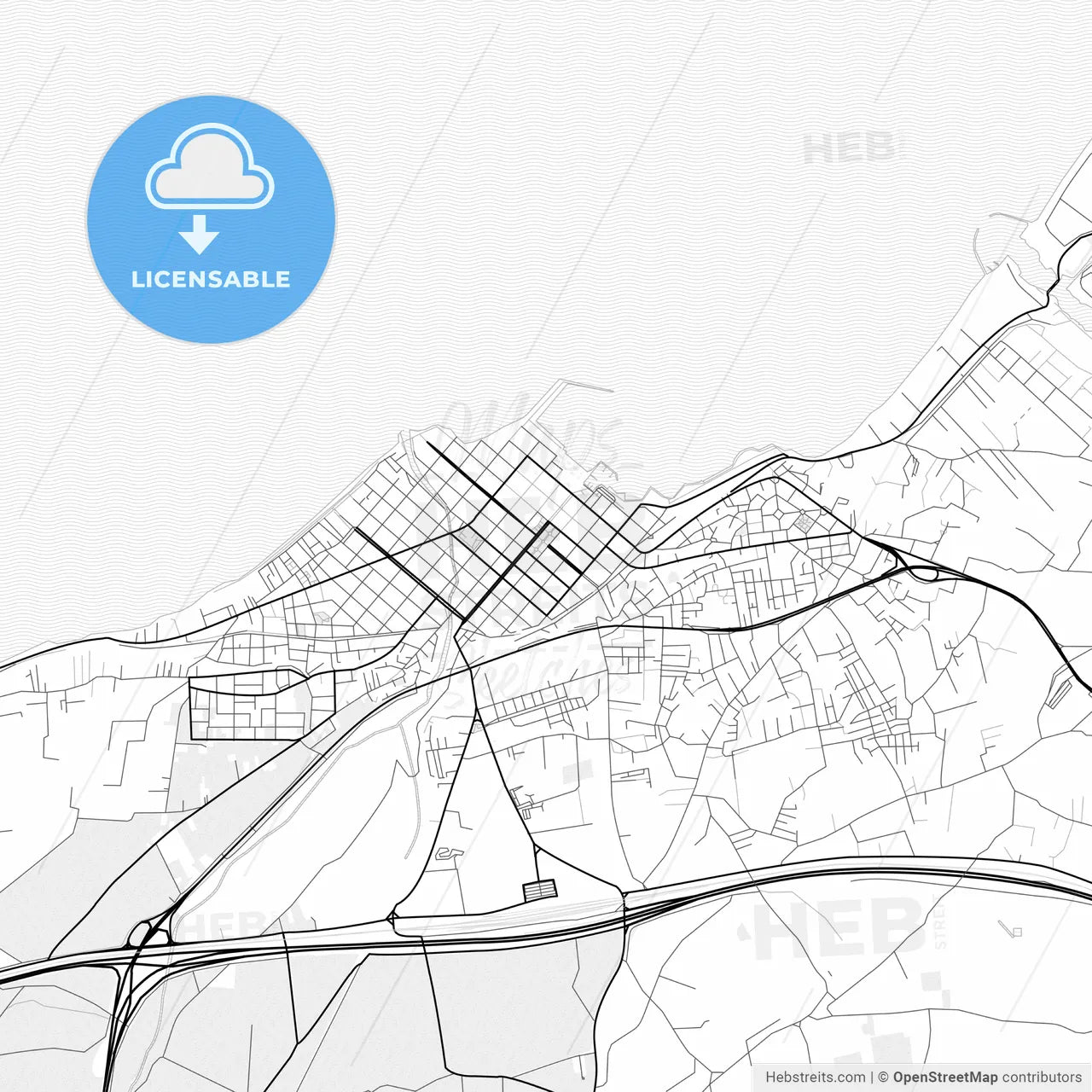 Vector PDF map of Corinth, Greece