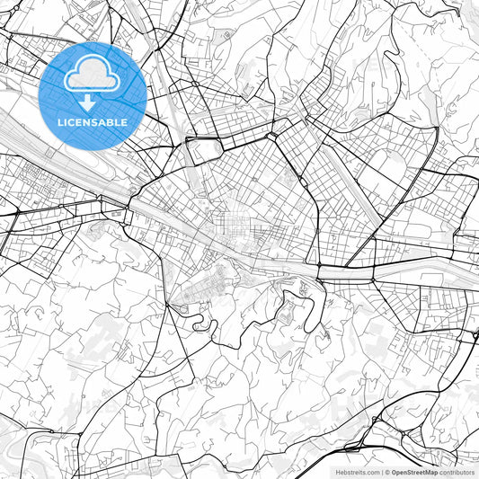Vector PDF map of Florence, Italy