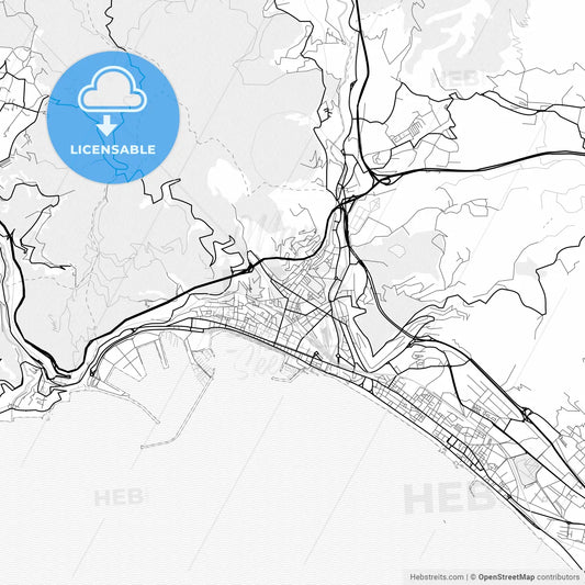 Vector PDF map of Salerno, Italy