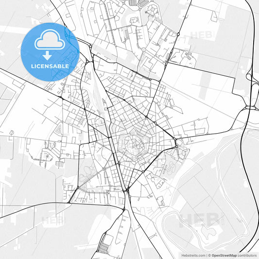 Vector PDF map of Grosseto, Italy