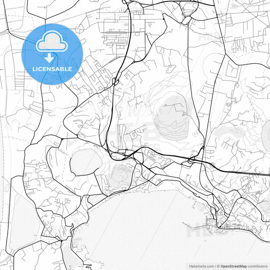 Vector PDF map of Pozzuoli, Italy