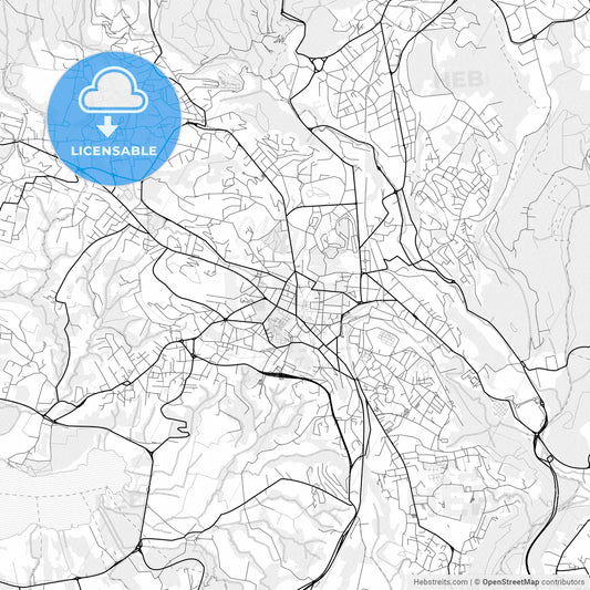 Vector PDF map of Varese, Italy