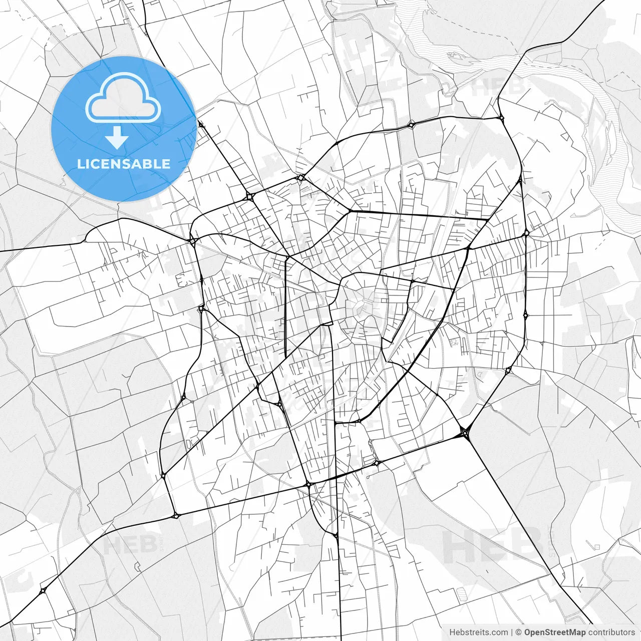 Vector PDF map of Vigevano, Italy