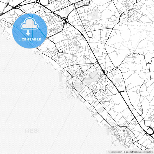 Vector PDF map of Portici, Italy