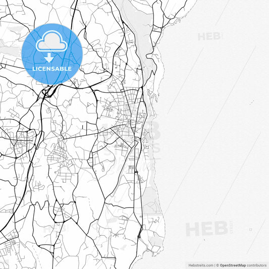 Vector PDF map of Acireale, Italy