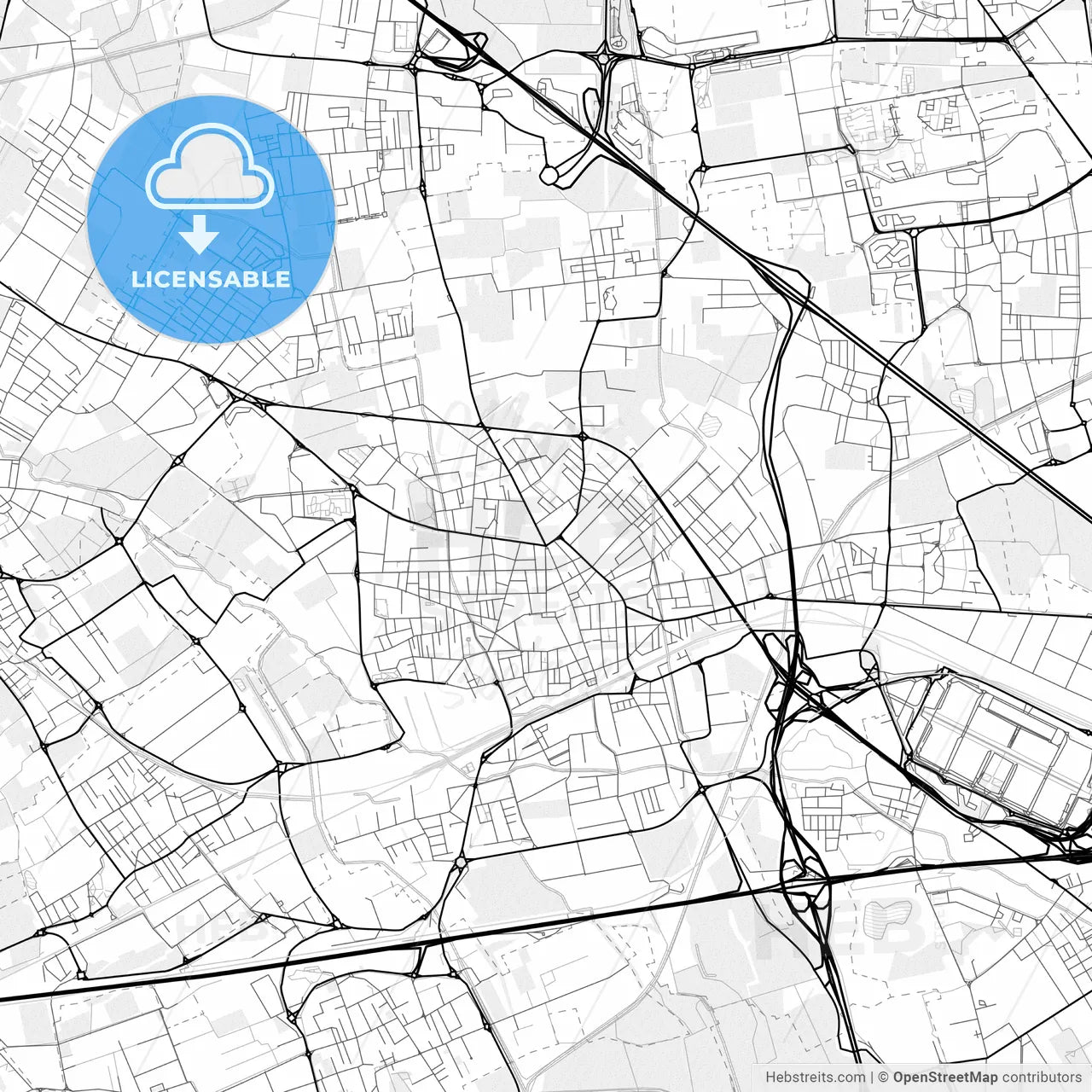 Vector PDF map of Rho, Italy