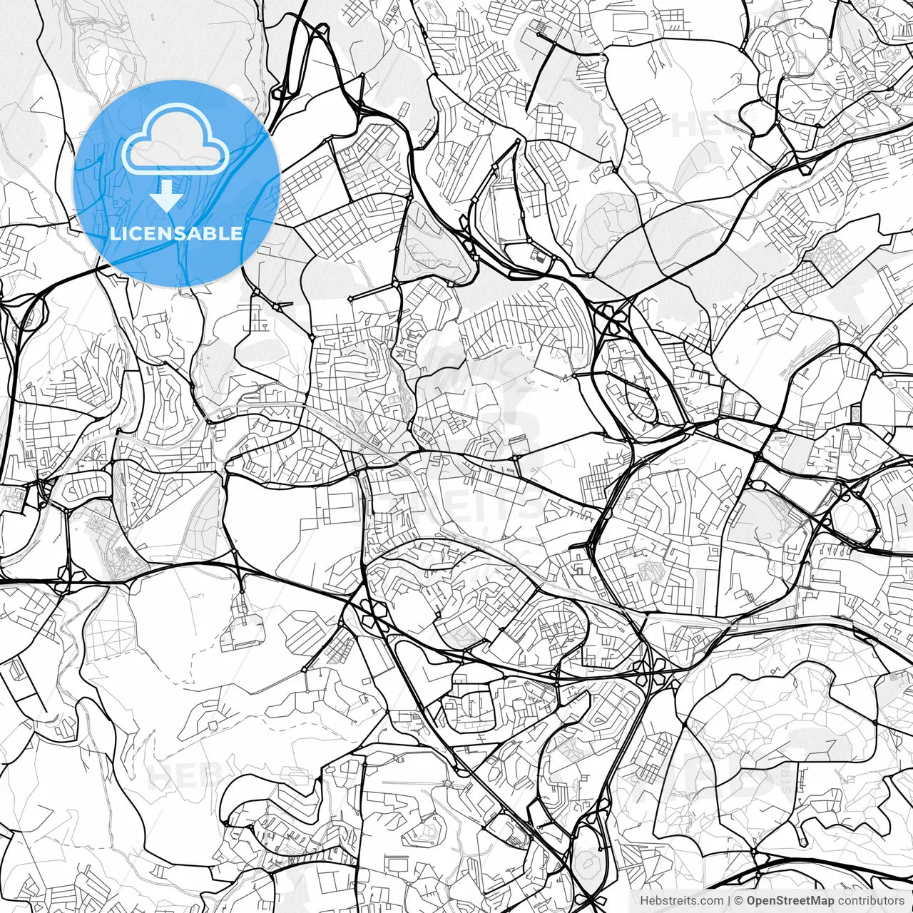 Vector PDF map of Amadora, Portugal