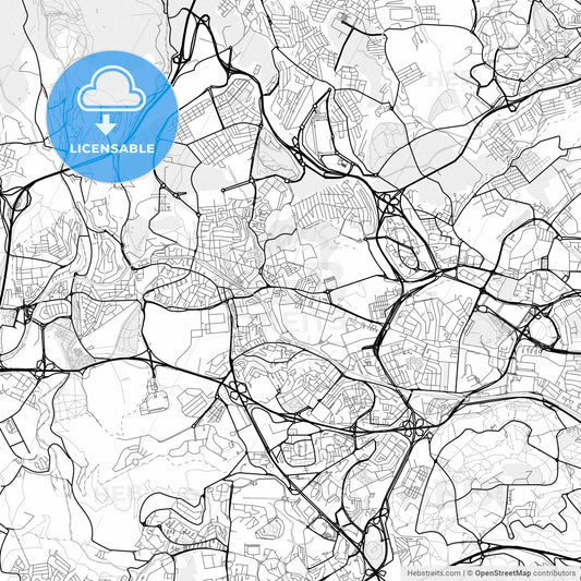 Vector PDF map of Amadora, Portugal
